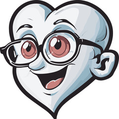 Cute and Smiley Vector Icon of Love Cartoon for Valentine Day