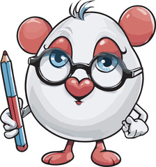 Cute and Smiley Vector Icon of Love Cartoon for Valentine Day