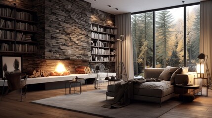 Interior of a cozy room in a modern style