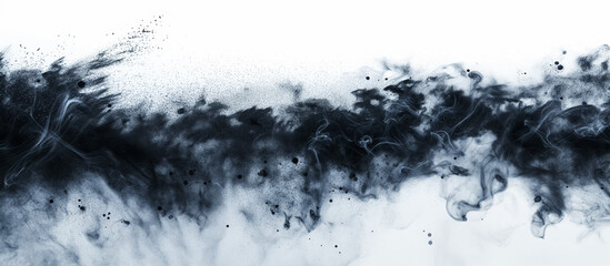 Ethereal smoke and ink dispersion on white.