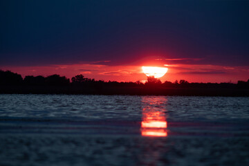 Sunset in Danube Delta, Romania.