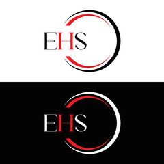 EHS logo. E H S design. WhitE H SHS letter. EHS, E H S letter logo SET design. Initial letter EHS linked circle uppercase monogram logo. E H S letter logo SET vector design. EHS letter logo design	

