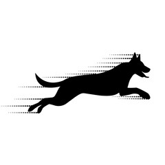 running dog silhouette vector illustration - 724409273