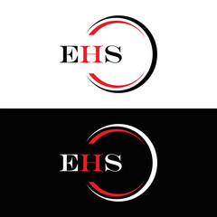 EHS logo. E H S design. WhitE H SHS letter. EHS, E H S letter logo SET design. Initial letter EHS linked circle uppercase monogram logo. E H S letter logo SET vector design. EHS letter logo design	
