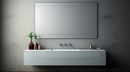 A sleek and stylish smart mirror on a clean white backdrop.