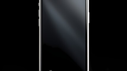 A sleek smartphone placed on a white mockup against a solid empty background.