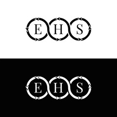 EHS logo. E H S design. WhitE H SHS letter. EHS, E H S letter logo SET design. Initial letter EHS linked circle uppercase monogram logo. E H S letter logo SET vector design. EHS letter logo design	

