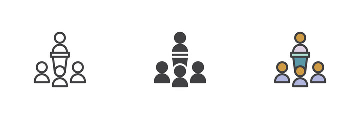 Meeting speech different style icon set