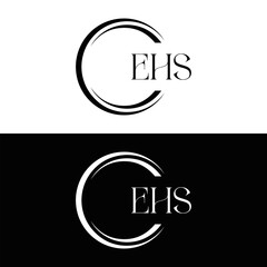 EHS logo. E H S design. WhitE H SHS letter. EHS, E H S letter logo SET design. Initial letter EHS linked circle uppercase monogram logo. E H S letter logo SET vector design. EHS letter logo design	
