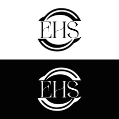 EHS logo. E H S design. WhitE H SHS letter. EHS, E H S letter logo SET design. Initial letter EHS linked circle uppercase monogram logo. E H S letter logo SET vector design. EHS letter logo design	
