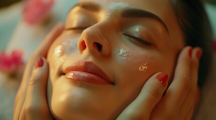 Women model enjoying relaxing spa and massage experience