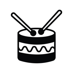 drum icon with white background vector stock illustration