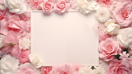 Romantic background with copy space area. Background with rose ornaments, suitable for Valentine's events, weddings or romantic themes.