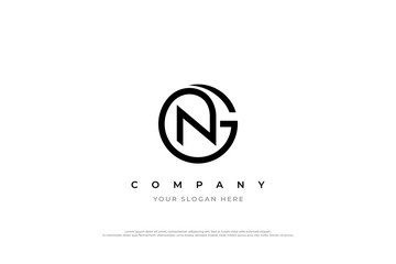 Fototapeta premium Initial Letter NG or GN Monogram Logo Design