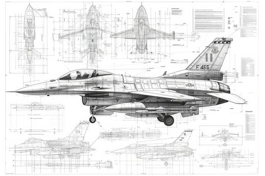 General Dynamics F-16 Fighting Falcon blueprint