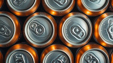 background aluminum cans of soda