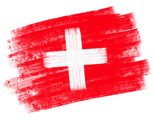 swiss flag with paint strokes