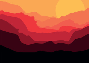 abstract mountains for background. Vector illustration in flat style.