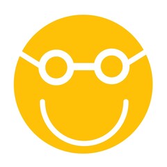 Face glass smiley icon 
