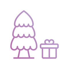 christmas tree icon with white background vector stock illustration