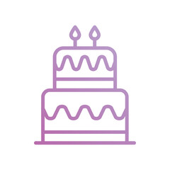 cake icon with white background vector stock illustration