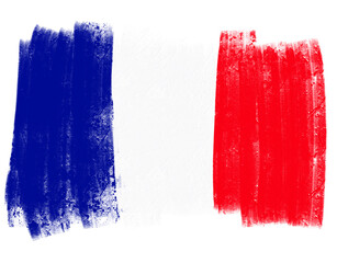 french flag with paint strokes