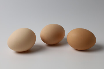 Chicken eggs on a white background