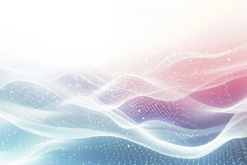 white gray pastel background, digital waves colored dots
