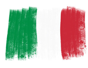 italian flag with paint strokes - obrazy, fototapety, plakaty