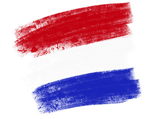 dutch flag with paint strokes - obrazy, fototapety, plakaty