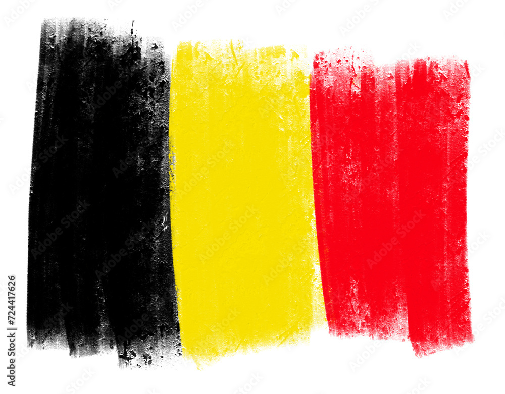 Wall mural belgian flag with paint strokes