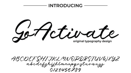 GoActivate Font Stylish brush painted an uppercase vector letters, alphabet, typeface