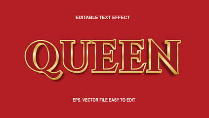 editable text effect queen elegant and premium text
