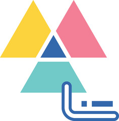 triangle infographic jigsaw icon