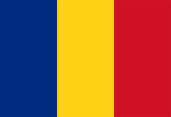 Close-up of blue yellow and red national flag of Eastern European country of Romania. Illustration made January 30th, 2024, Zurich, Switzerland. - obrazy, fototapety, plakaty