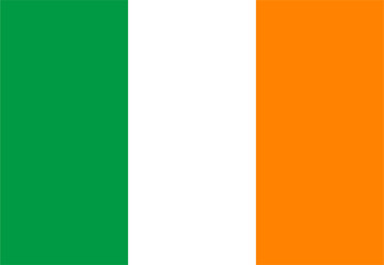 Close-up of green white and orange national flag of European country of Ireland. Illustration made January 30th, 2024, Zurich, Switzerland. - obrazy, fototapety, plakaty