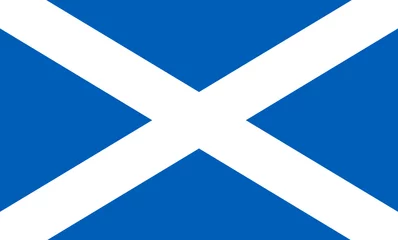 Fotobehang Close-up of national flag of European country Scotland. Illustration made January 30th, 2024, Zurich, Switzerland. © Michael Derrer Fuchs