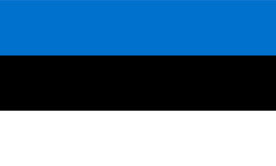 Close-up of blue black and white national flag of European country Estonia. Illustration made January 30th, 2024, Zurich, Switzerland.