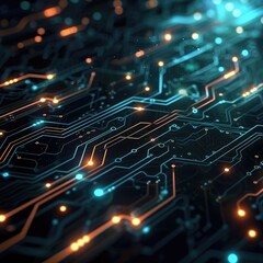 Radiant Circuits for a Futuristic Technological Feel