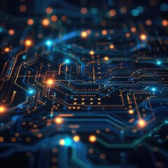 Obraz premium Shining Circuits: A Glimpse into Future Technology