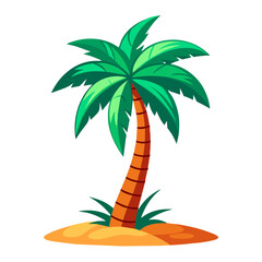 tropical island with trees