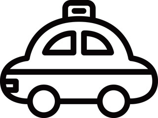 線画乗り物アイコンイラスト　パトカー
