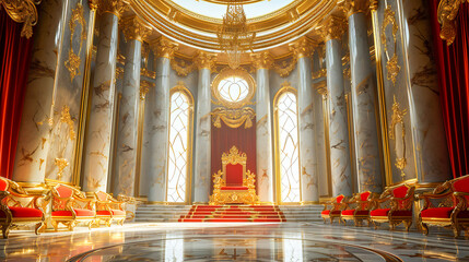 Throne hall in a majestic palace