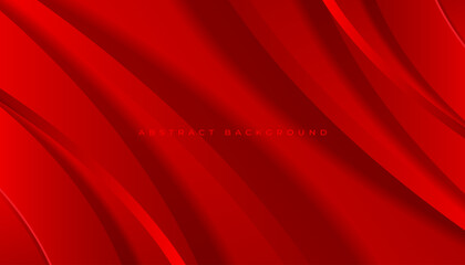 red abstract waves background vector