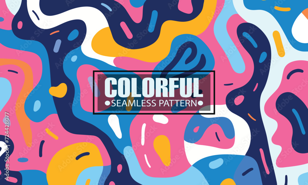 Poster abstract colorful monsters seamless pattern background isolated vector design