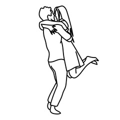 Un couple d'amoureux s'enlacent