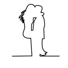 Deux personnes s'embrassent