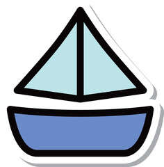 ステッカー乗り物アイコンイラスト　ヨット