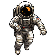 Astronaut clipart illustration for sticker and t shirt design with transparent background