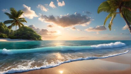 sea beach view, nature seascape view of beautiful tropical beach and sea in sunny day.